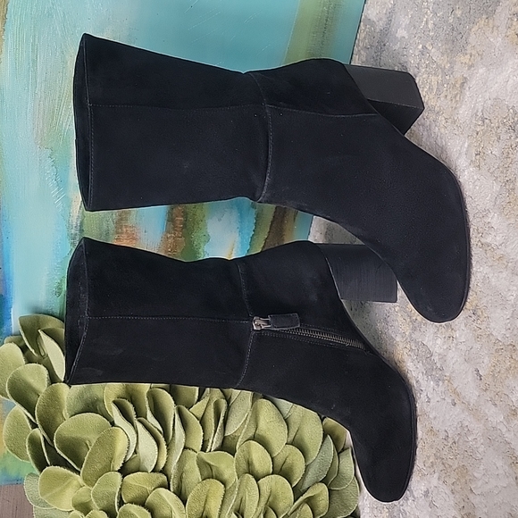 Eileen Fisher Boots - Cinch Smooth Suede Block Heel Mid Boot - Picture 3 of 14